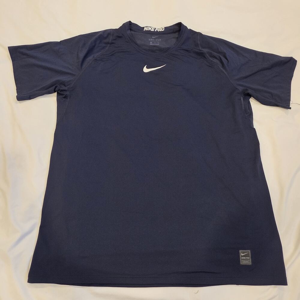Nike Pro Dri Fit T-Shirt Mens Sz XXL Blue Short Sleeve Standard Fit Stretch
